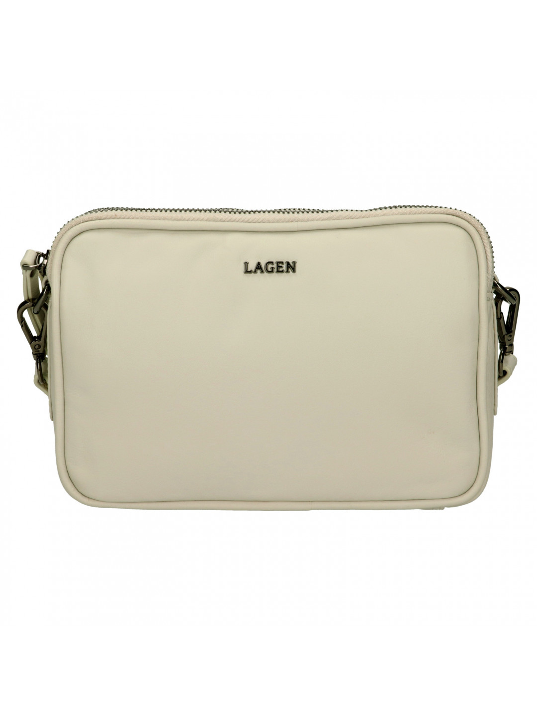 Dámská kožená crossbody kabelka Lagen Bruna – šedá